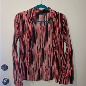 Apt. 9 Pink and Black Button-Up Shirt